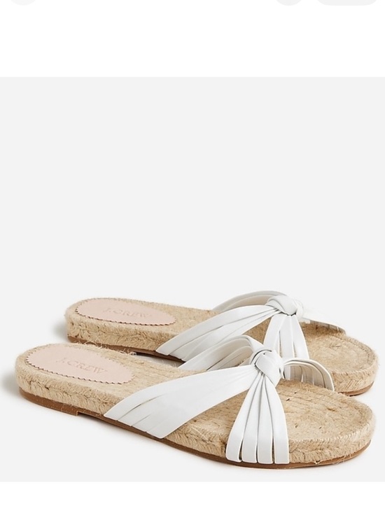 J. Crew Shoes - J. Crew women’s White Knotted Espadrille summer Slides Size 8 worn once EUC!